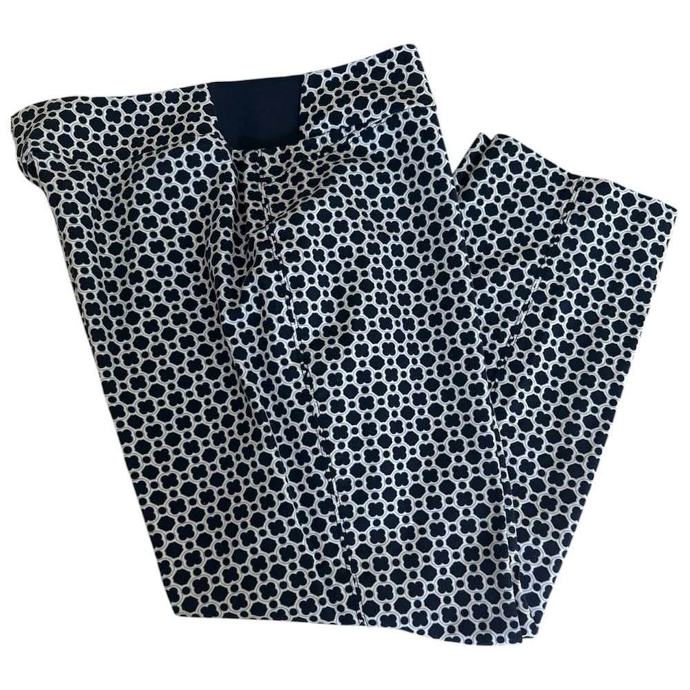 Investments Ankle Pants Women Plus Size 18 Blue White Geometric Floral Stretch